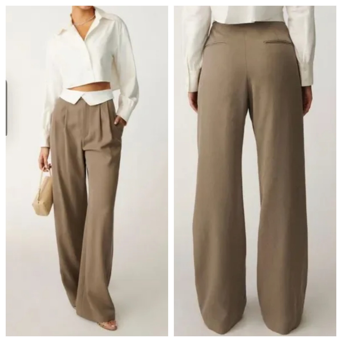 Reformation Stevie High Rise Pants Nwt Size 2 Mushroom
